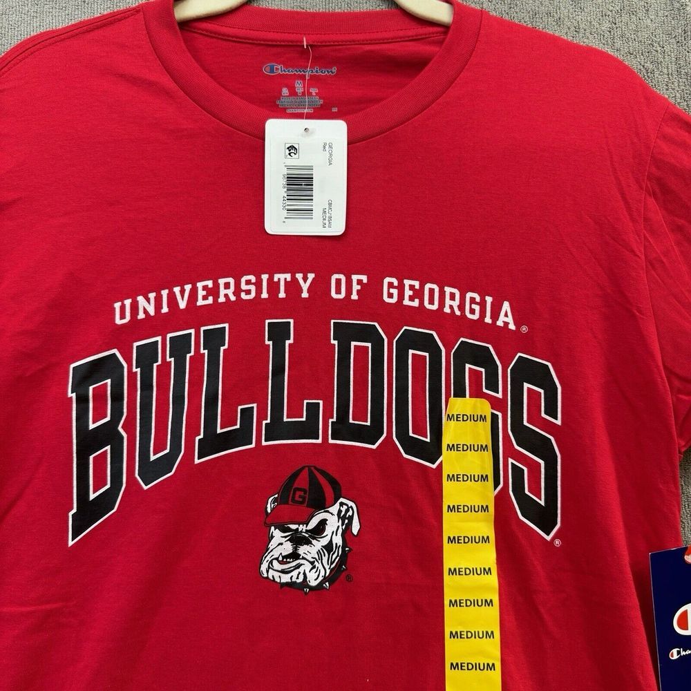 T-Shirt Georgia Bulldog Champions Short Sleeve Crew Neck Size M Red